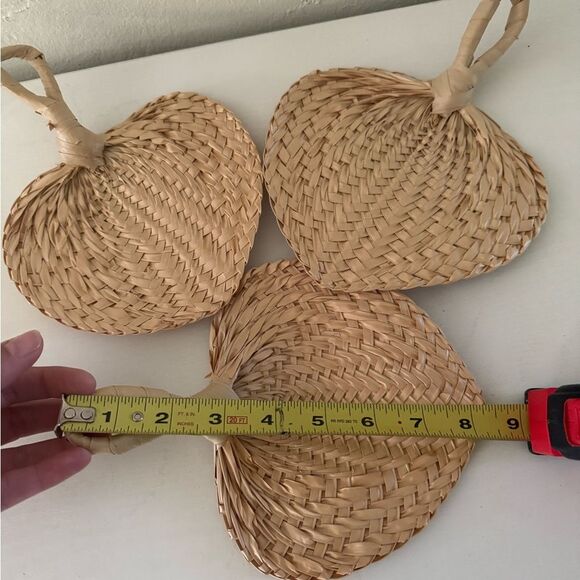 Woven Straw Hand Fans - Picture 3 of 4